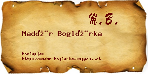 Madár Boglárka névjegykártya